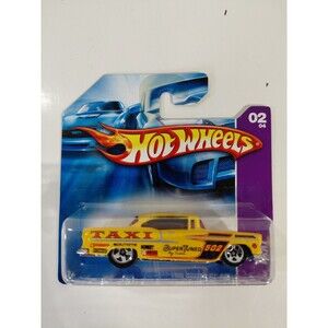 NIP Hot Wheels Taxi Short Card 1:64 Die Cast 1955 Chevrolet Bel Air Classic Car